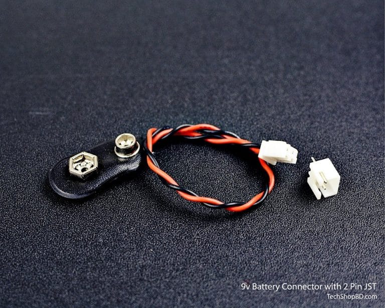 9V Battery Connector with 2 Pin JST Tech Bazar টেক বাজার