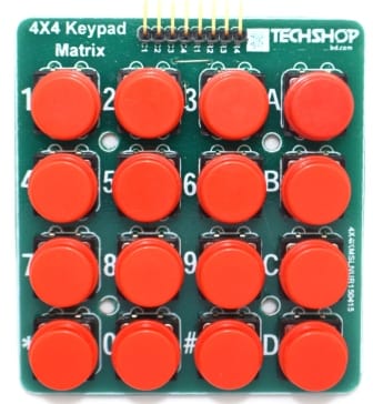 4x4 Keypad Matrix (Red Button) - Tech Bazar || টেক বাজার